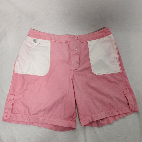 TALBOTS TALBOTS Gorpcore PINK Semi Elastic Waist Roll Leg Bermuda Short Size 16. - Picture 6 of 16